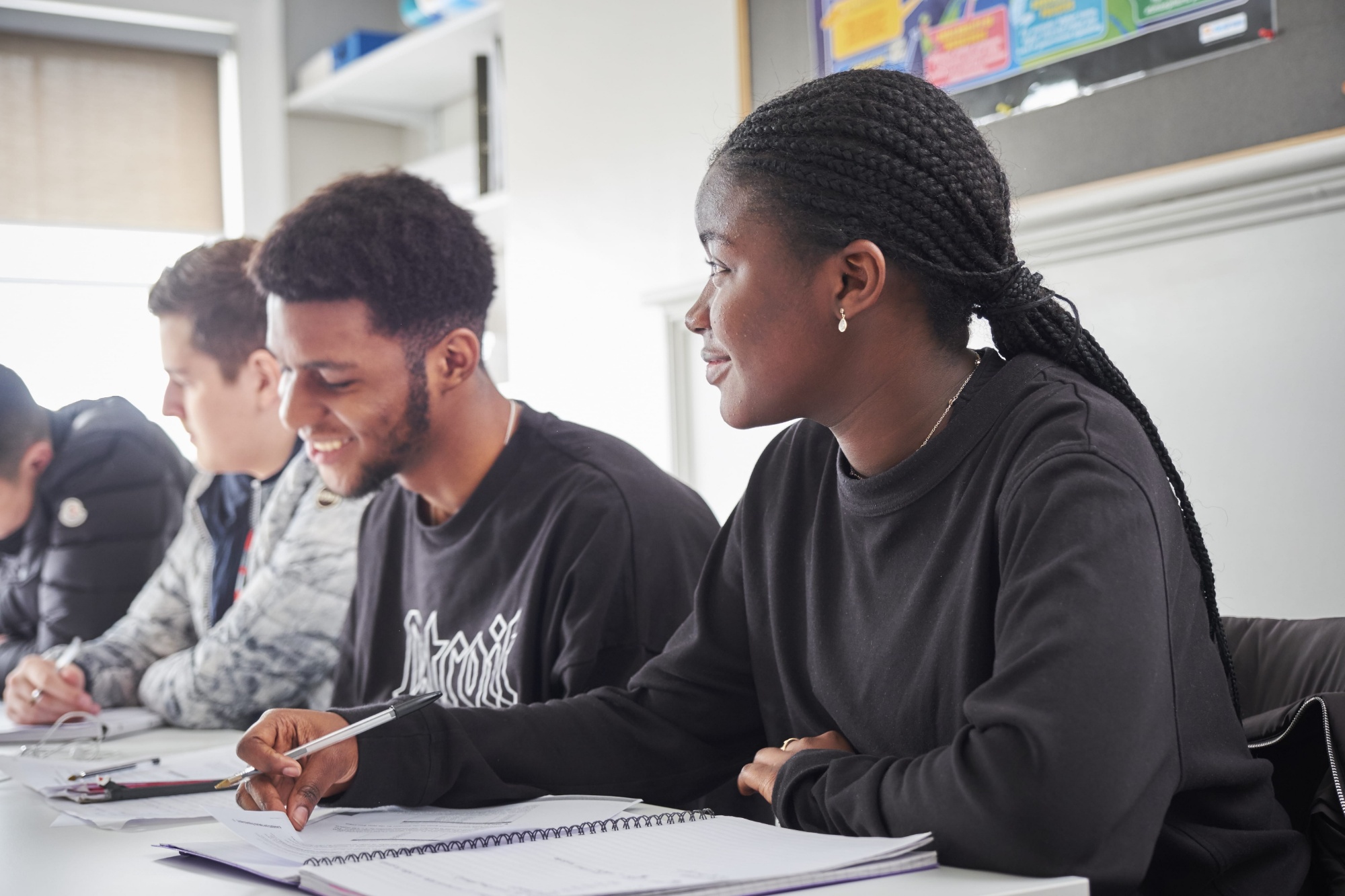 Image of students in class to illustrate link to 'Sixth Form (16-18)' page