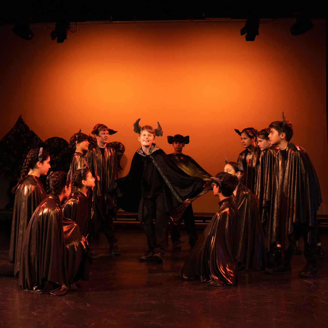 Students acting in the Snow Queen Production