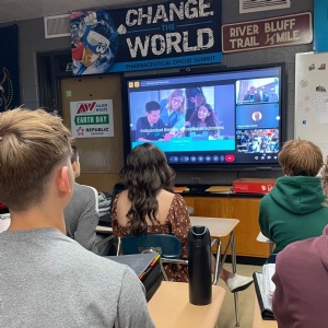 Our students presenting our latest veg growing experiment ideas to Pontiac High school Illinois